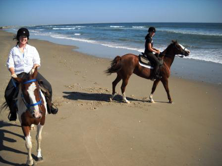 Outer Banks horse riding on beach